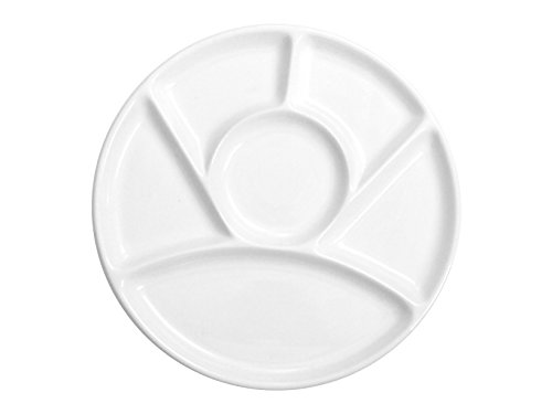 Assiette à fondue avec 6 places, 23 cm, céramiq...