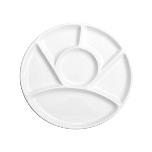 Assiette à fondue avec 6 places, 26 cm, céramiq...