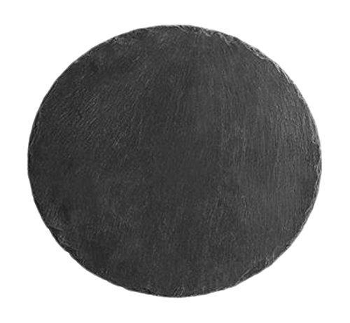 H & H plat rond, ardoise, noir, 25 x 25 x 0,5 cm