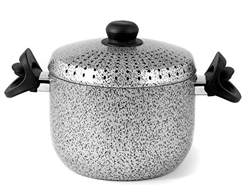 Ho-Me In Rombo Home Salt N'Pepper Cuit-pâtes Antiadhérent, Aluminium, 4 Litres, Noir/Gris, 20 cm code EAN 8003512650390 