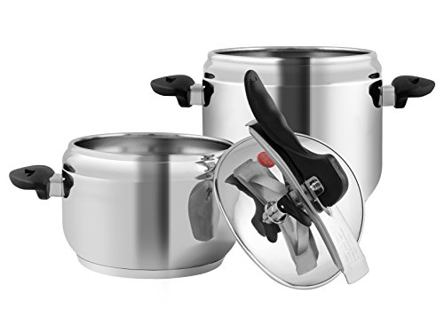 Set autocuiseurs avec couvercle, acier inox, no...