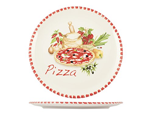 Assiette à pizza, 30 cm, céramique, multicolore