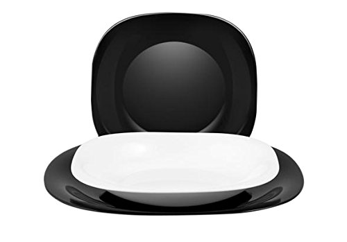 H & H Black & White Service de table 18 pièces,...