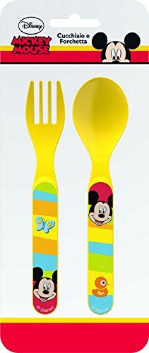 Set 2 posate Mickey Mouse Topolino in plastica ...