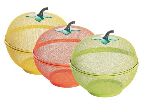 Apple panier fruits, acier, orange/jaune/vert, ...