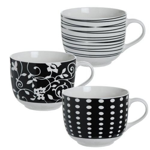Black white & tasse jumbo sans soucoupes en cér...