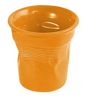 LOT DE 6 VERRES À CAFÉ PORCELAINE ORANGE RÉGLÉS...