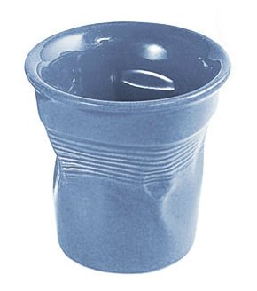 LOT DE 6 VERRES À CAFÉ PORCELAINE BLEU RÉGLÉS S...