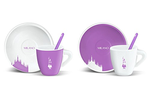 Set de 2 tasses à café-soucoupes et pelles moti...