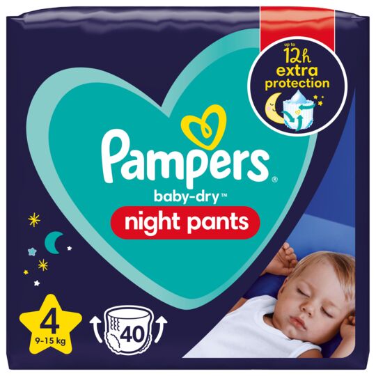 Couches bébé taille 4 : 9 - 15kg baby dry night PAMPERS 8006540416334 