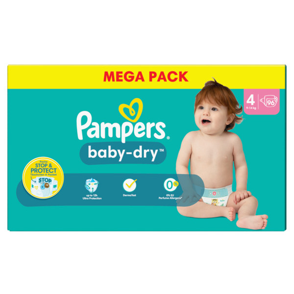 COUCHES BABY DRY MÉGA T4 X96 
