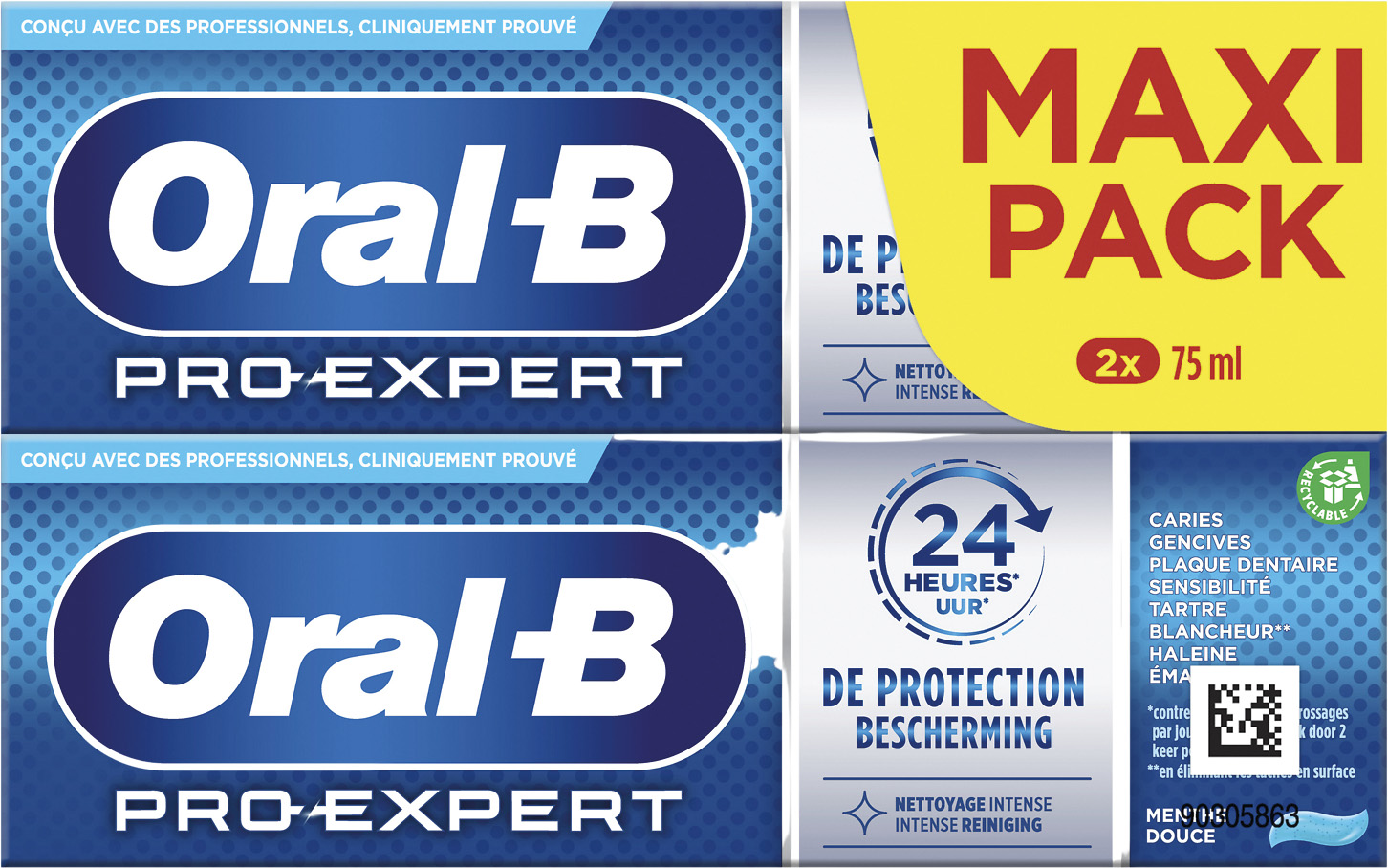  DENTIFRICE PRO-EXPERT OU 3D WHITE ORAL B code EAN 8006540955574 