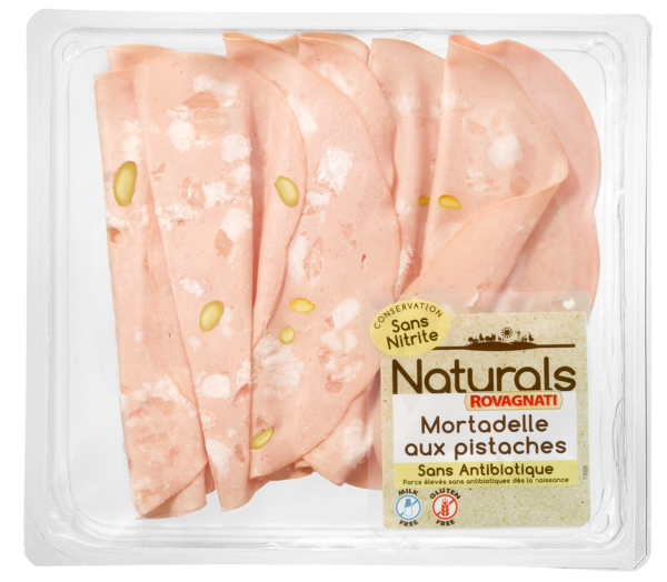 ROVAGNATI MORTADELLE AVEC PISTACHES NATURALS CONSERVATION SANS NITRITE 
 code EAN 8007141515204 