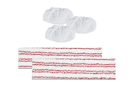 Kit 3 bonnettes + 2 serpillieres microfibreserp...