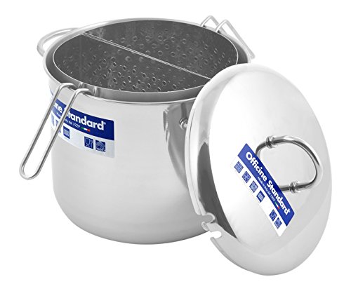 Cuiseur à pâtes 2 paniers acier inoxydable coul...