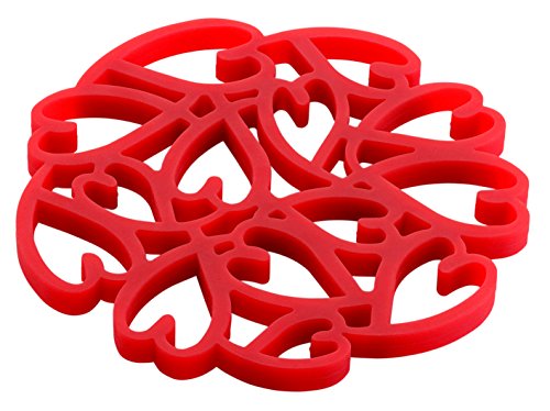 23720065 dessous de plat en silicone rouge tran...