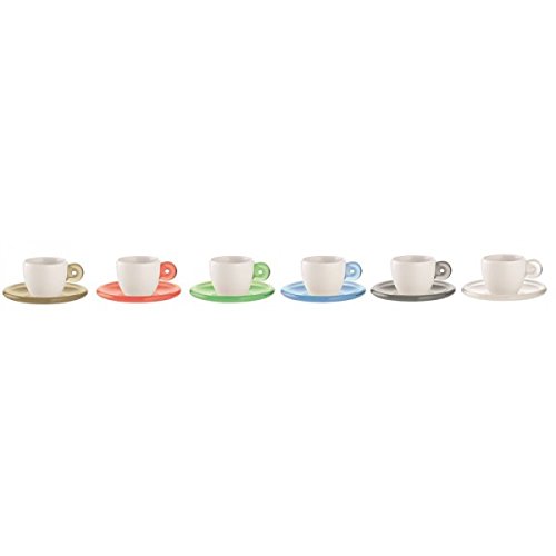 Lot de 6 paire tasses à café multicolores Gocce
