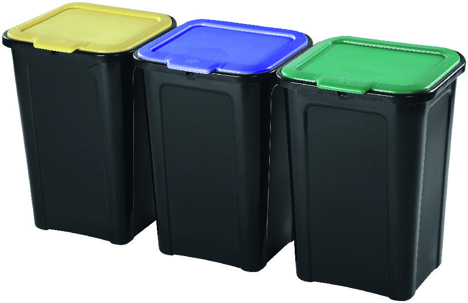 LOT DE 3 POUBELLES DE TRI 45L 8009404232651 