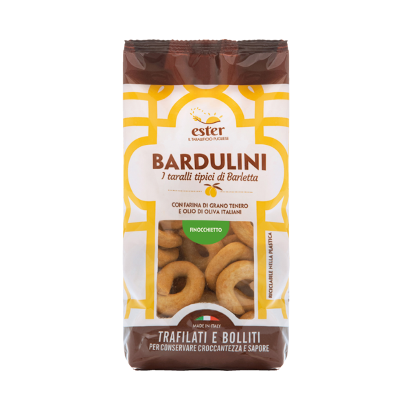 TARALLI FINOCCHIETTO
8009784000291 TARALLIFICIO ESTER TARALLI FINOCCHIETTO
8009784000291 TARALLIFICIO ESTER