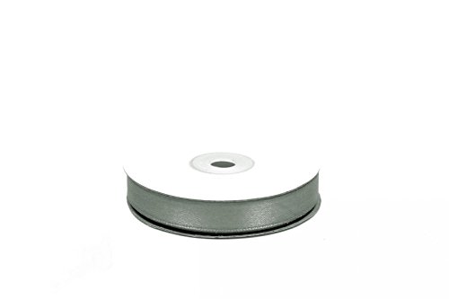 12mm-Bobine de 25 metres de ruban satin GRIS FO...