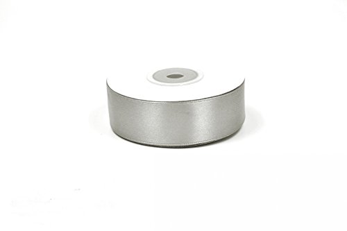 25MM-Bobine de 25 metres de ruban satin GRIS CL...