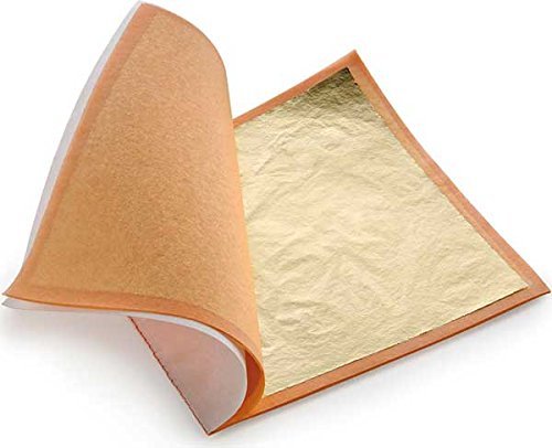 Lot de 25 feuilles d'or 14 x 14 cm