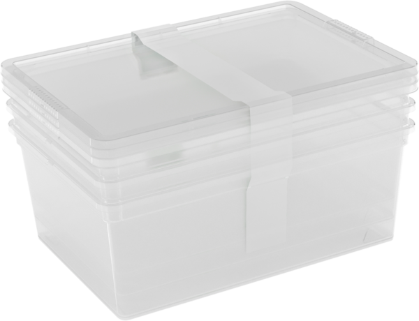 LOT DE 5 BOITES TRANSPARENT 11L 
