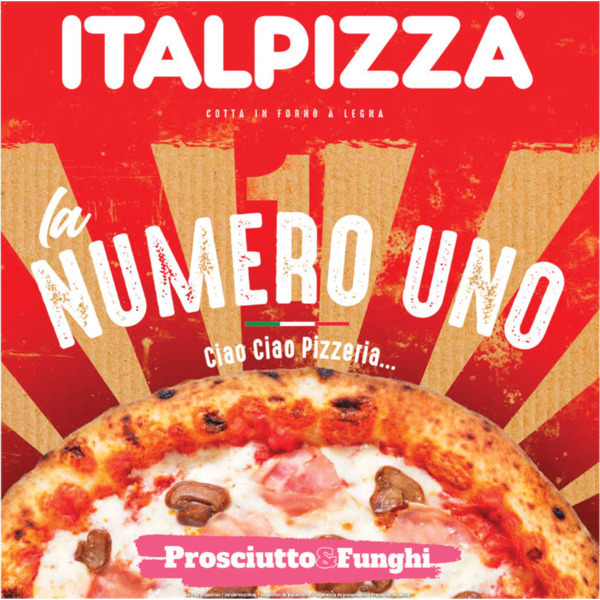 ITALPIZZA PIZZA NUMÉRO UNO PROSCIUTTO E FUNGHI SURGELÉE
 code EAN 8015673029922 