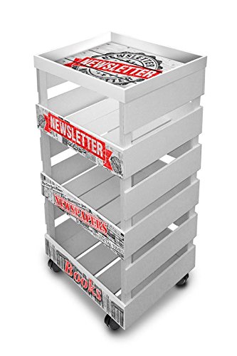 Lupia Chariot de cuisine multifonction transportable shabby avec plateau à roulettes Box + Tray 30 x 40 cm h.85 newsletter 8016123090660 (8016123090660)