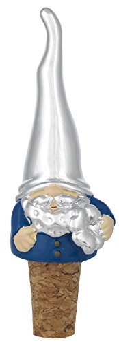 Bagutta Bouchon décoratif pour bouteille - Nain Bleu avec trèfle ortafortuna cm 11,50 - Argenté et émail avec boîte Finition - Bagutta 8021798388097 (8021798388097)