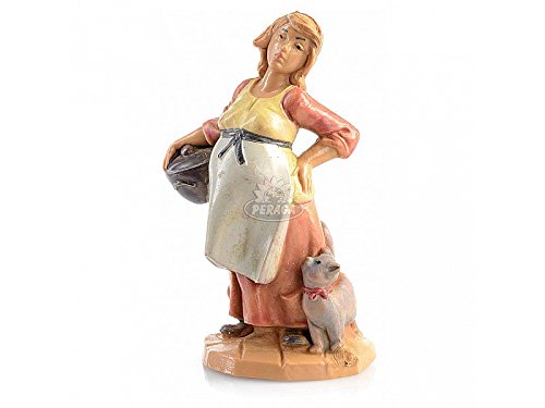 Pastorella en douce attente 6,5 cm en résine figurine crèche (f-222) 8026440048046 Fontanini