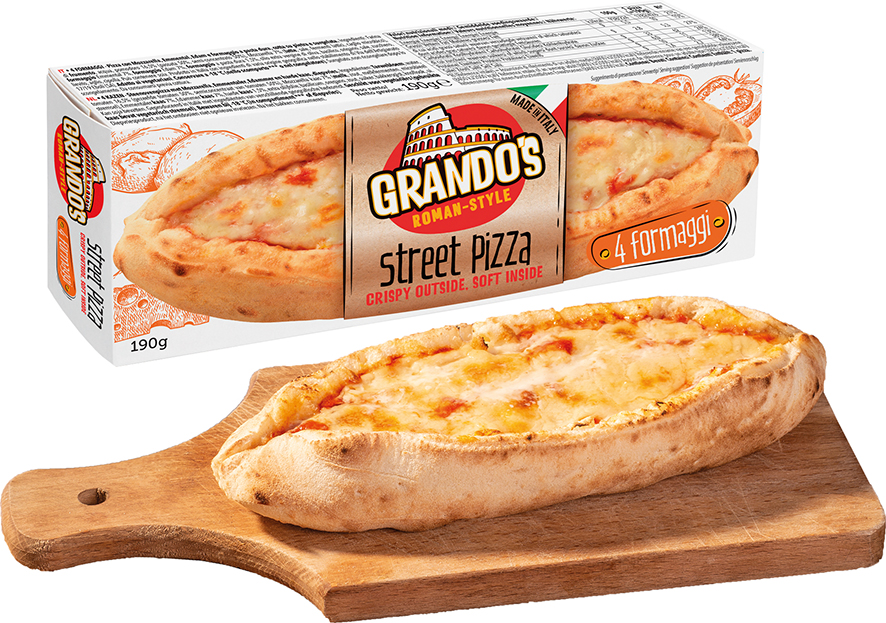 GRANDO'S STREET PIZZA 4 formaggi surgelés code EAN 8027697001365 