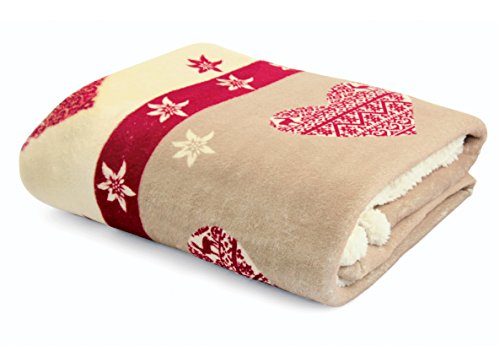 Villa d'Este Noel Couverture en Coral Fleece avec des cœurs, Multicolore, 150x200 cm 8029123016714 VILLA D'ESTE Villa d'Este Noel Couverture en Coral Fleece avec des cœurs, Multicolore, 150x200 cm 8029123016714 VILLA D'ESTE