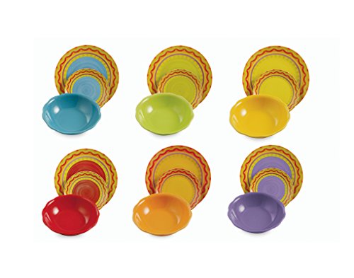 Service de table, 18 pièces soleil multicolore