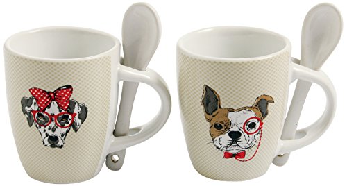 Villa d'Este Pets Lot de 2 tasses à café en grè...