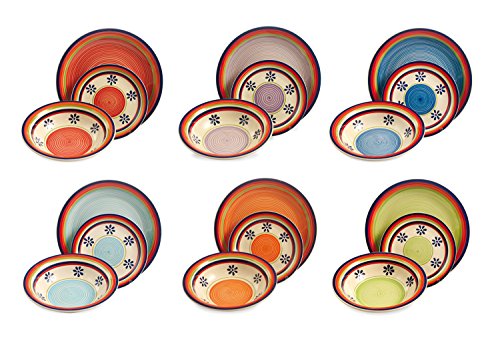 Colorful Service de table 18 pièces Grenade mul...