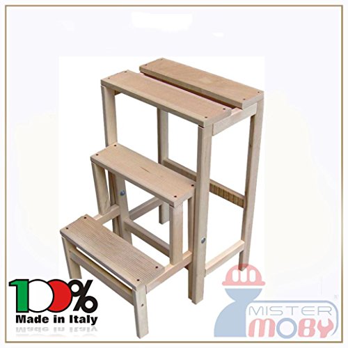 Tre.B. 3Legno Ribaltina Tabouret Pliable Bois Rabattable Échelle Échelle Nature code EAN 8030739106102 