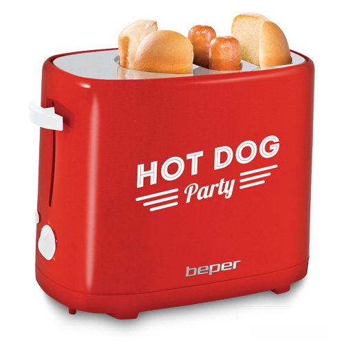 Machine à Hot Dog 750 W Rouge - beper 90.488