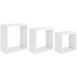 Set de 3 etagères 35-30-25 cm cube crochets en ...