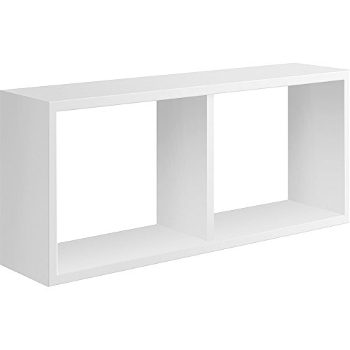 Sanitec Étagère cube à rectangulaire double compartiment en panneau mdf revêtu cm 70 x 30 x 15,5 finition blanche morgana-90010 code EAN 8030914655074 