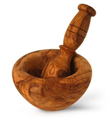 MAXI mortier avec pilon en bois d'olivier diamè...