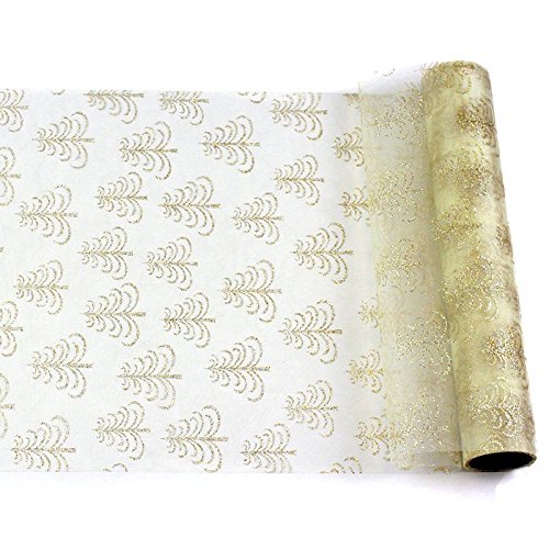 CHEMIN DE TABLE SAPINS ARABESQUES OR 5M