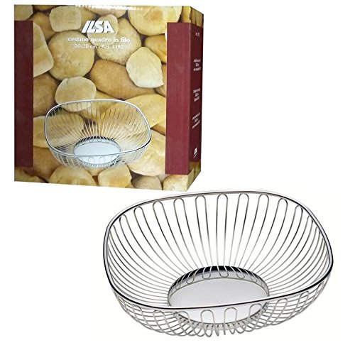Panier à pain carré de la Ilsa 20 cm en acier i...