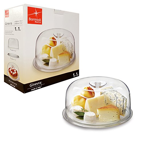 Bormioli Plat à Patisserie de débit avec dôme 28 cm + Dome Genève Bormioli Plat code EAN 8032992098231 