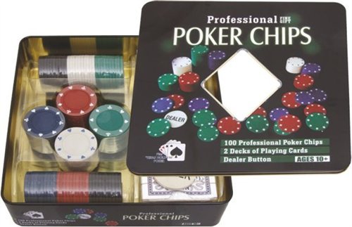 - set de poker avec 100 jetons (4,5 g) et 2 jeu...
