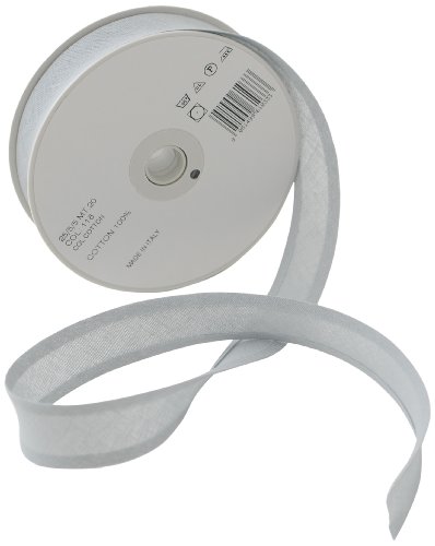 25/5/5 mm ruban biais en coton, gris clair