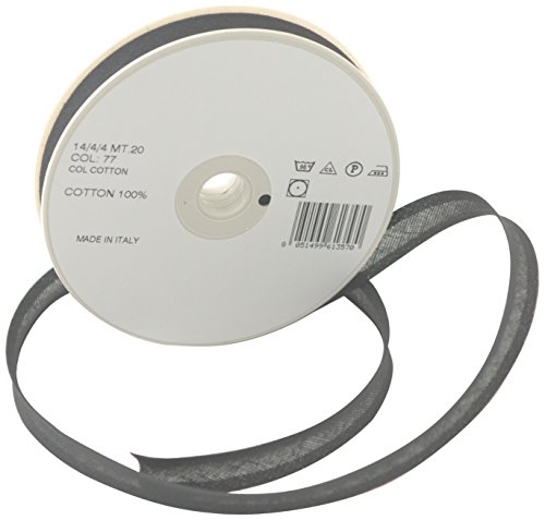 14/ 4/ 4 mm ruban biais en coton, charbon 77