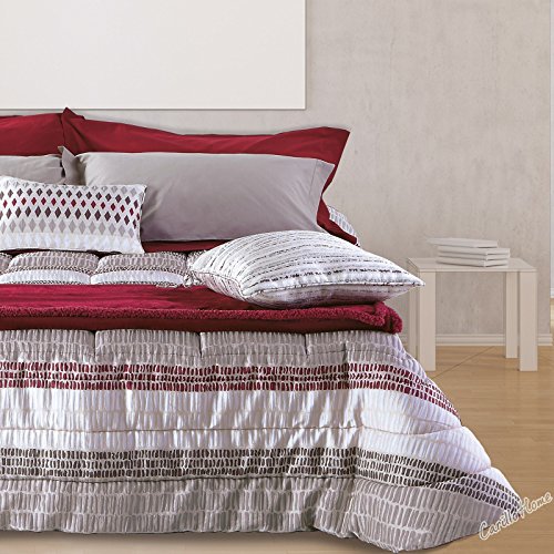 Couette double jacquard Mali 2 places bordeaux