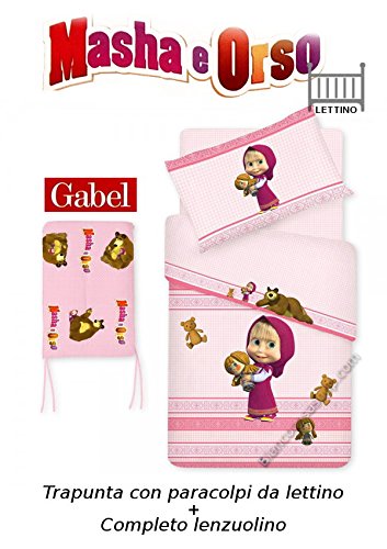 Gabel Couette Lit avec tour de lit + Parure de Lit complète Gabel Masha et Orso Art. Dolls Rose clair 8053259485052 (8053259485052)