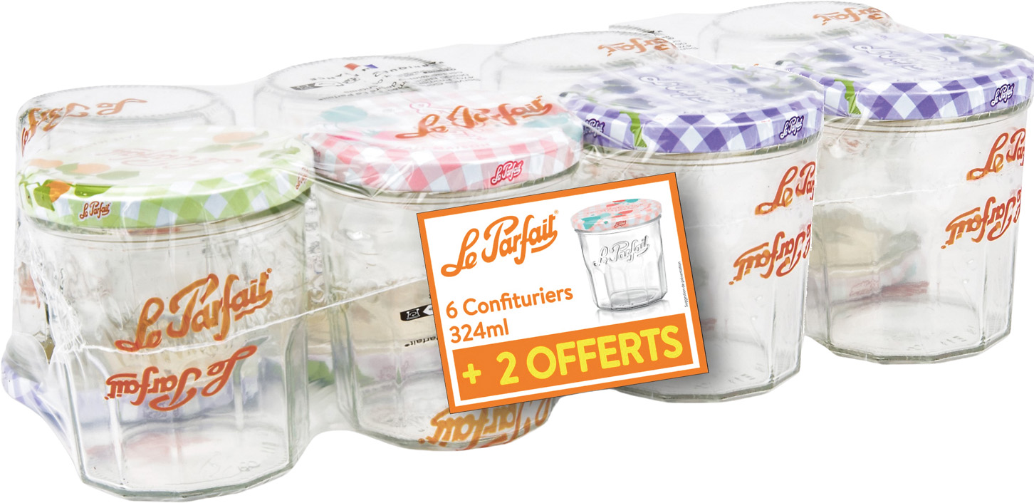 LOT DE 6 + 2 CONFITURIERS 324ML LE PARFAIT 8053848878890 